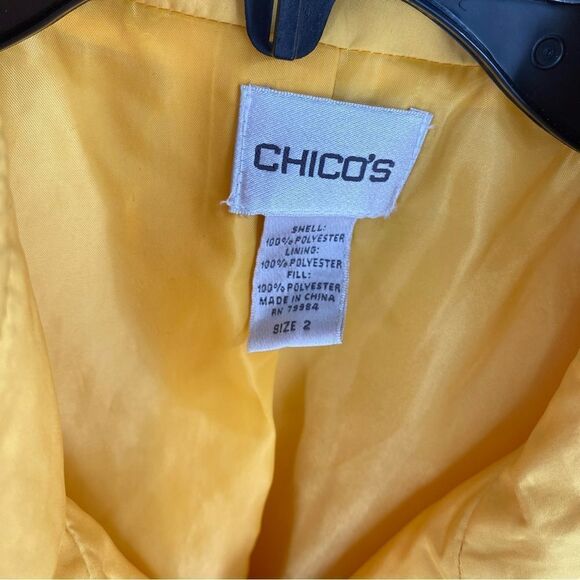 Chico’s Women’s Zipper Front Yellow Vest size 2 (L) - Picture 2 of 3